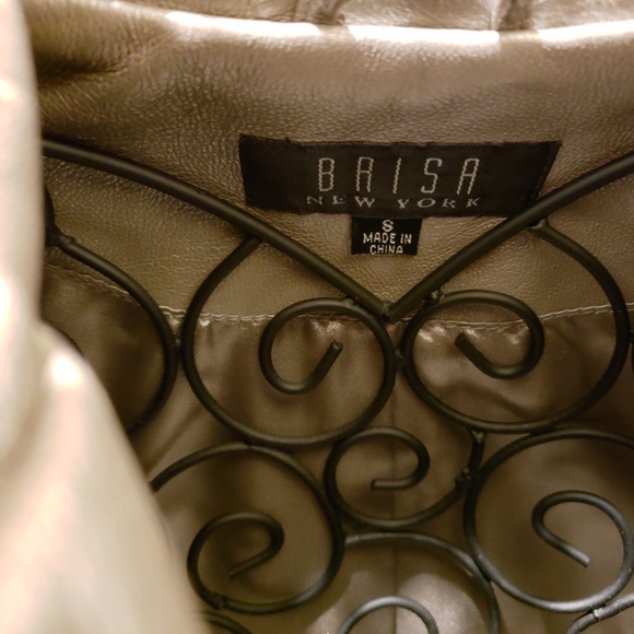 Leather-Brisha Champange Colored Jacket Sz Sm - Picture 4 of 8